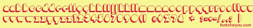 Misirlou ffy Font – Red Fonts on Yellow Background