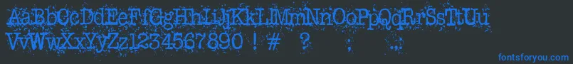Schreibmaschine Font – Blue Fonts on Black Background