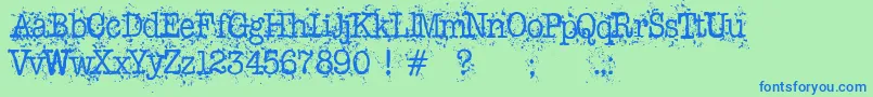 fuente Schreibmaschine – Fuentes Azules Sobre Fondo Verde