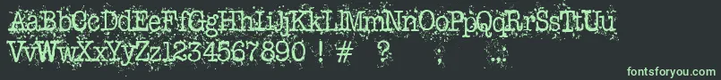 Schreibmaschine Font – Green Fonts on Black Background