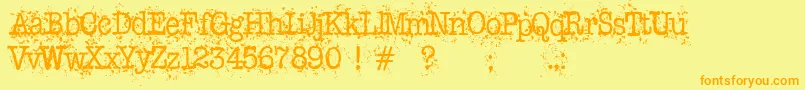 Schreibmaschine Font – Orange Fonts on Yellow Background