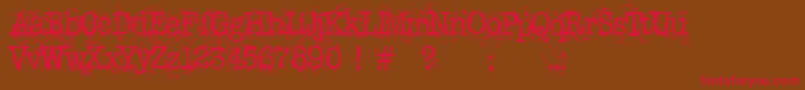 Schreibmaschine Font – Red Fonts on Brown Background