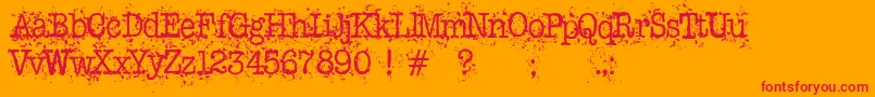 Schreibmaschine Font – Red Fonts on Orange Background