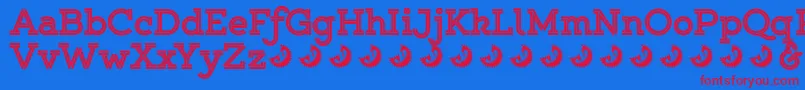 Gistuprightextrabolddemo Font – Red Fonts on Blue Background