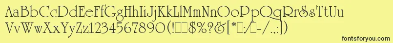 UniversityRomanLetPlain.1.0 Font – Black Fonts on Yellow Background