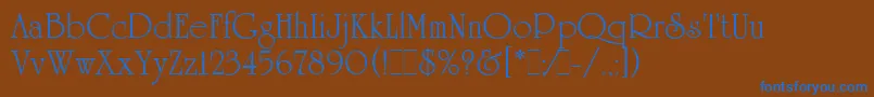 UniversityRomanLetPlain.1.0-fontti – siniset fontit ruskealla taustalla