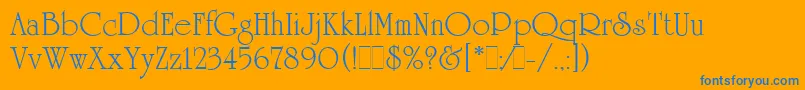 UniversityRomanLetPlain.1.0-fontti – siniset fontit oranssilla taustalla