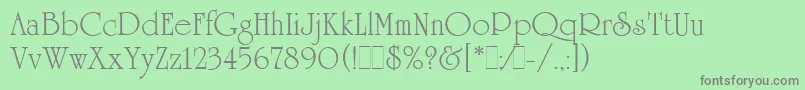 UniversityRomanLetPlain.1.0-fontti – harmaat kirjasimet vihreällä taustalla