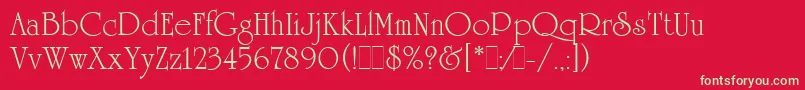 UniversityRomanLetPlain.1.0 Font – Green Fonts on Red Background