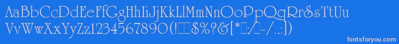 フォントUniversityRomanLetPlain.1.0 – ピンクの文字、青い背景