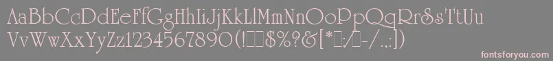 フォントUniversityRomanLetPlain.1.0 – 灰色の背景にピンクのフォント