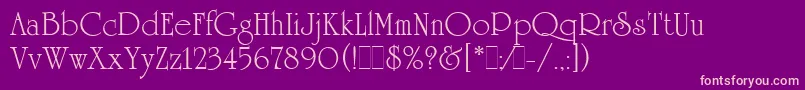 UniversityRomanLetPlain.1.0-Schriftart – Rosa Schriften auf violettem Hintergrund