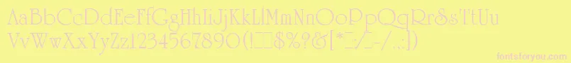 UniversityRomanLetPlain.1.0フォントについての詳細 フォントUniversityRomanLetPlain.1.0 – ピンクのフォント、黄色の背景