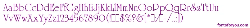 フォントUniversityRomanLetPlain.1.0 – 白い背景に紫のフォント