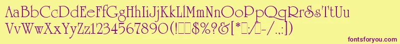 UniversityRomanLetPlain.1.0-fontti – violetit fontit keltaisella taustalla