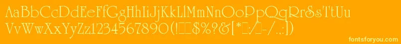 UniversityRomanLetPlain.1.0-Schriftart – Gelbe Schriften auf orangefarbenem Hintergrund