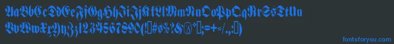 Popfraxfrankfurt Font – Blue Fonts on Black Background