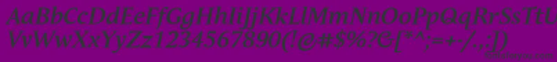 AndulkaBookProBoldItalic Font – Black Fonts on Purple Background