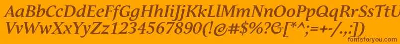AndulkaBookProBoldItalic Font – Brown Fonts on Orange Background