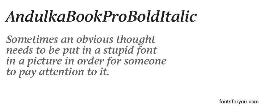 AndulkaBookProBoldItalic Font