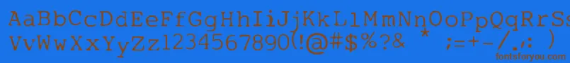 Mytype Font – Brown Fonts on Blue Background