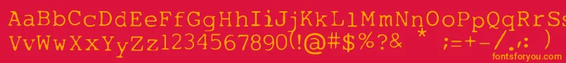 フォントMytype – 赤い背景にオレンジの文字