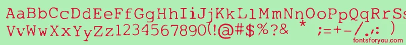 Mytype Font – Red Fonts on Green Background