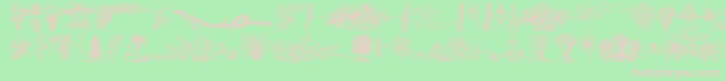 フォントVegetableBreatheFree – 緑の背景にピンクのフォント