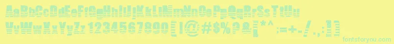 TheAmerican Font – Green Fonts on Yellow Background