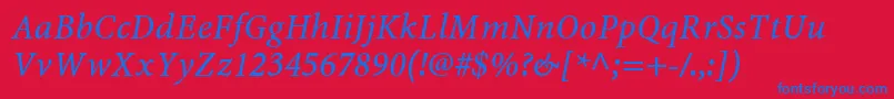 MinionWebРљСѓСЂСЃРёРІ Font – Blue Fonts on Red Background