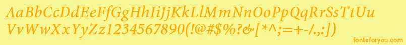 MinionWebРљСѓСЂСЃРёРІ Font – Orange Fonts on Yellow Background