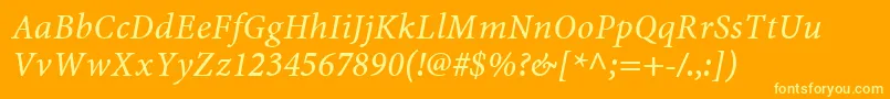 フォントMinionWebРљСѓСЂСЃРёРІ – オレンジの背景に黄色の文字