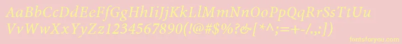 MinionWebРљСѓСЂСЃРёРІ Font – Yellow Fonts on Pink Background