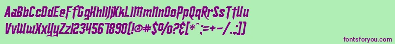 SfIronsidesItalic Font – Purple Fonts on Green Background