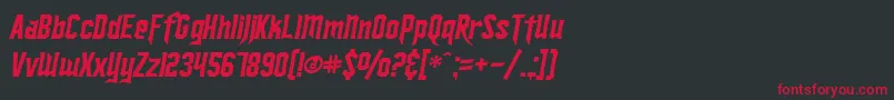 フォントSfIronsidesItalic – 黒い背景に赤い文字