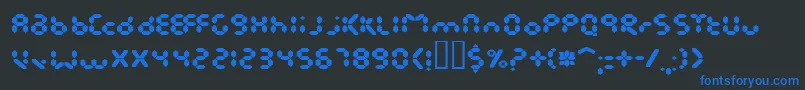 フォントEndlessShowroomRegular – 黒い背景に青い文字