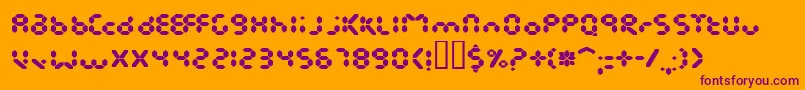 Шрифт EndlessShowroomRegular – фиолетовые шрифты на оранжевом фоне