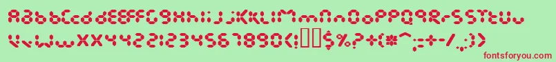 EndlessShowroomRegular Font – Red Fonts on Green Background