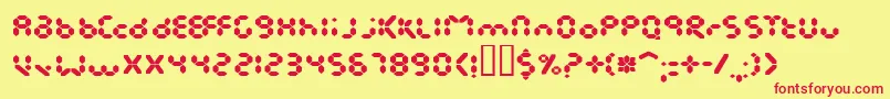 EndlessShowroomRegular Font – Red Fonts on Yellow Background