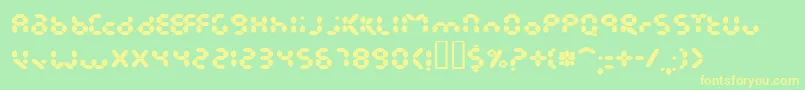 EndlessShowroomRegular Font – Yellow Fonts on Green Background