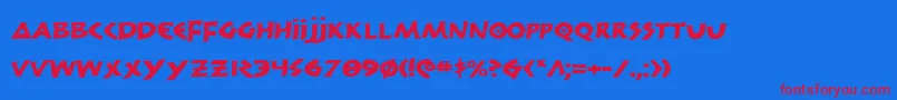 300TrojansExpanded Font – Red Fonts on Blue Background