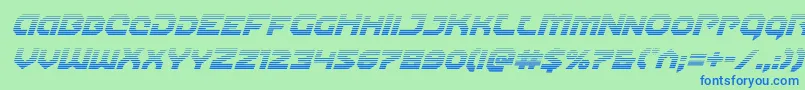 Gunnerstormgradital-fontti – siniset fontit vihreällä taustalla