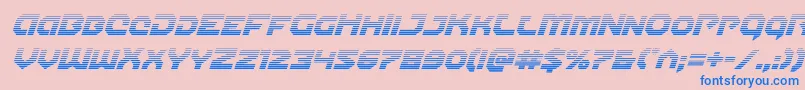 Gunnerstormgradital-Schriftart – Blaue Schriften auf rosa Hintergrund