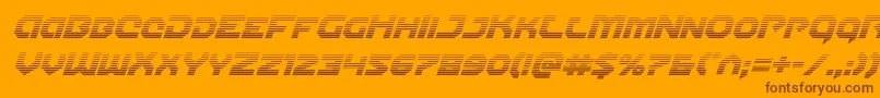 Więcej informacji o czcionce Gunnerstormgradital Czcionka Gunnerstormgradital – brązowe czcionki na pomarańczowym tle