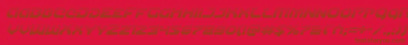 Gunnerstormgradital-Schriftart – Braune Schriften auf rotem Hintergrund