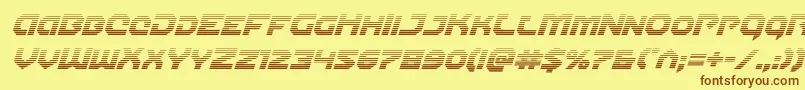 Gunnerstormgradital-Schriftart – Braune Schriften auf gelbem Hintergrund