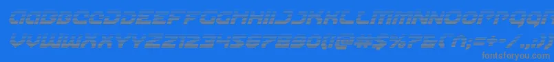 Fonte Gunnerstormgradital – fontes cinzas em um fundo azul