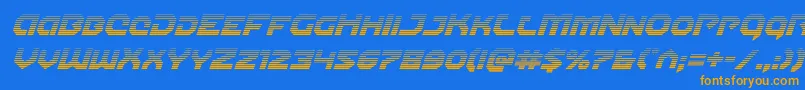 Gunnerstormgradital Font – Orange Fonts on Blue Background