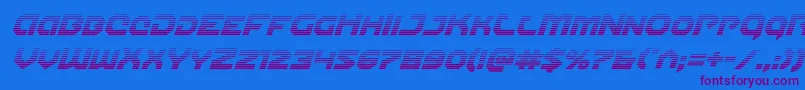 Gunnerstormgradital Font – Purple Fonts on Blue Background