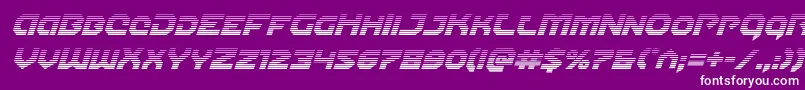 Czcionka Gunnerstormgradital – białe czcionki na fioletowym tle